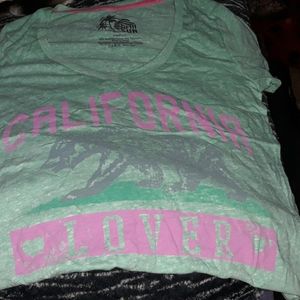 California Lover With Grizzlie Bear Graphic Tee